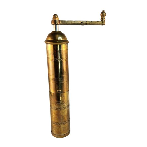 Frugal Gourmet Tall Brass Manual Pepper Mill Grinder 11" Made In Greece - Picture 1 of 8